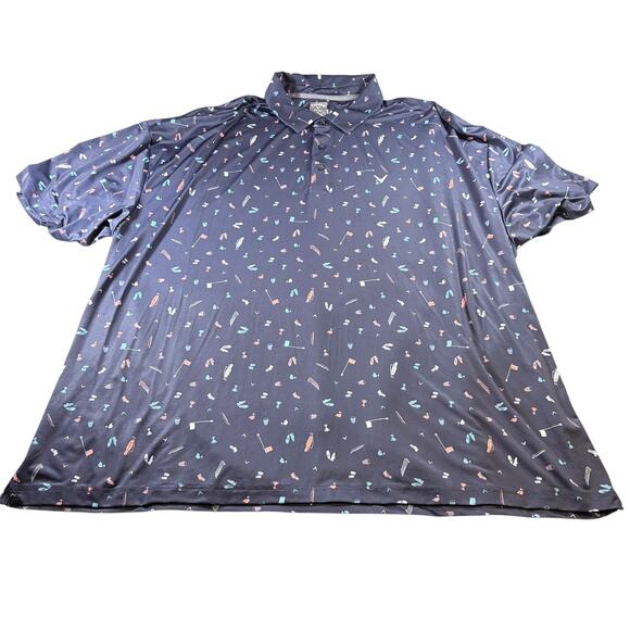 Callaway Men's Opti-Dri Golf Shirt All Over Golf Pattern - 4X - Picture 2 of 6